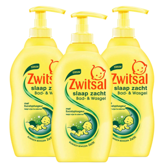 Zwitsal Zwitsal - Slaap Zacht - Bad & Wasgel - Eucalyptus - 3 x 400ml - Voordeelpack