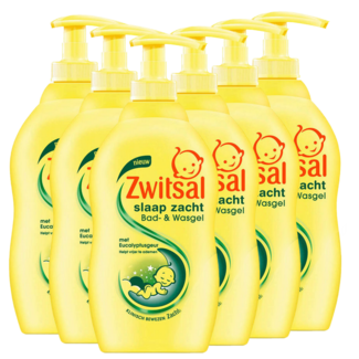 Zwitsal Zwitsal - Slaap Zacht - Bad & Wasgel - Eucalyptus - 6 x 400ml - Voordeelverpakking