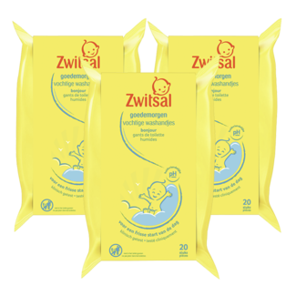 Zwitsal Zwitsal - Baby Washandjes Goedemorgen - 3 x 20st - Voordeelpack