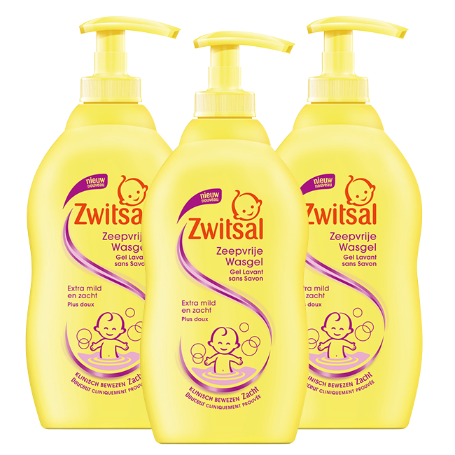 Zwitsal - Zeepvrije Wasgel - 3 x 400ml - Voordeelpack