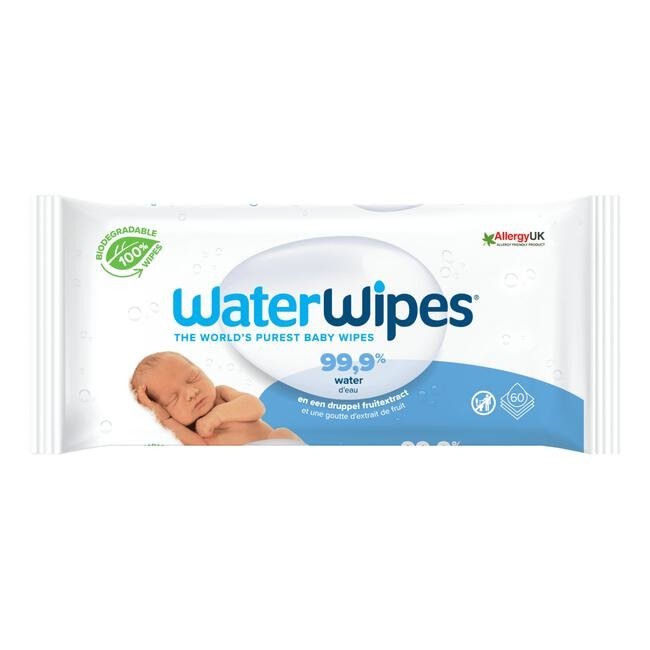 WaterWipes - Billendoekjes - Gevoelige huid - 3 x 60 stuks - Plasticvrij