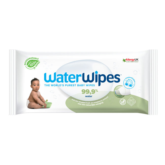 Waterwipes - Snoetenpoetser Soapberry - 6 x 60 Babydoekjes - 99,9% water *Plastic Vrij