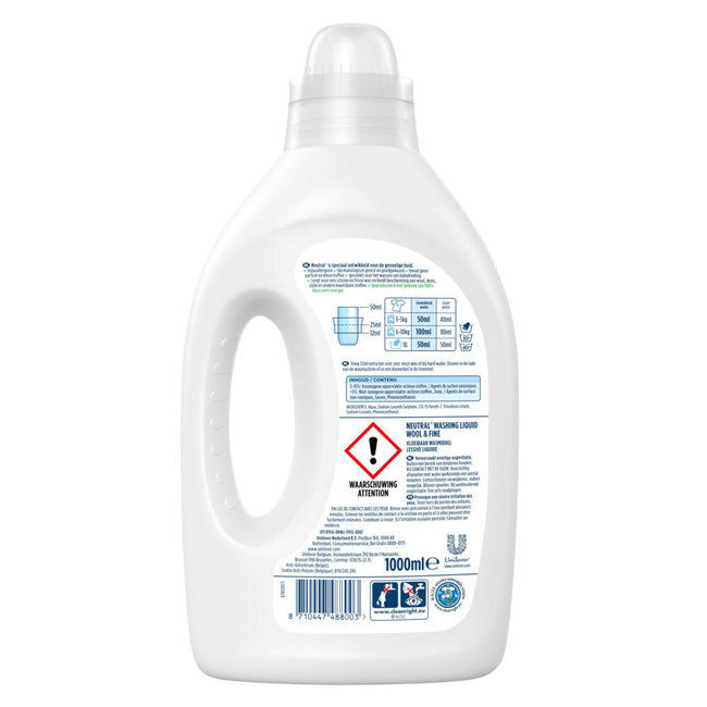 Neutral - Vloeibaar Wasmiddel - Fijnwas - 1 liter - 20 wasbeurten