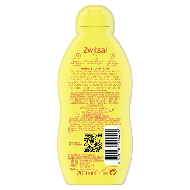 Zwitsal - Zeepvrij Schuimbad - 3 x 200 ml