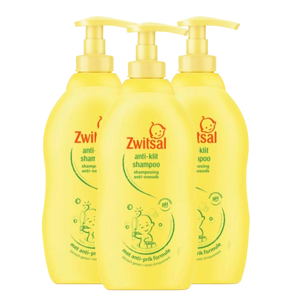 Zwitsal  Anti Klit Shampoo - 3 x 400ml - Voordeelpack
