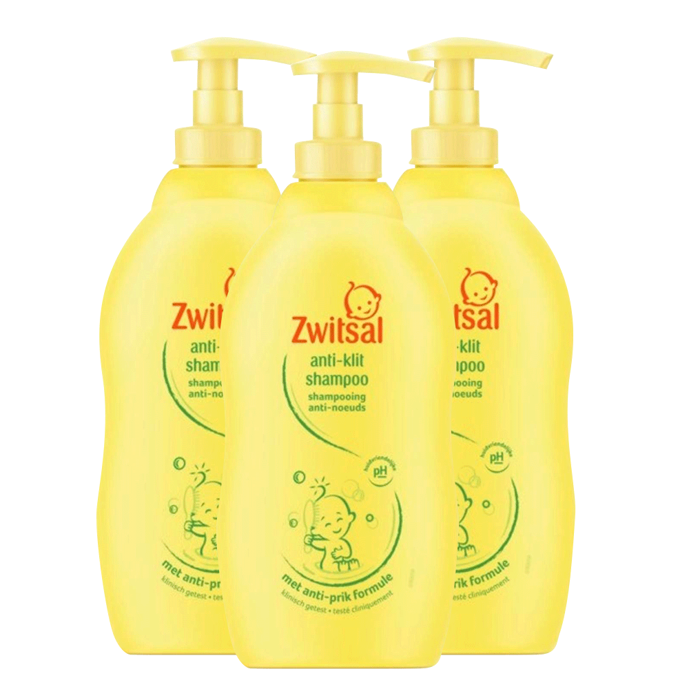 Australische persoon Kauwgom Preventie Zwitsal - Anti Klit Shampoo - 3 x 400ml - Voordeelpack - Babydrogist.nl