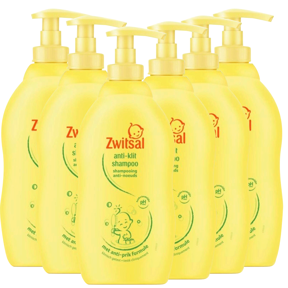 Zwitsal - Anti Klit Shampoo - 6 x 400ml - Voordeelverpakking