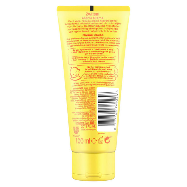 Zwitsal - Zachte Creme - 6 x 100ml - Voordeelverpakking
