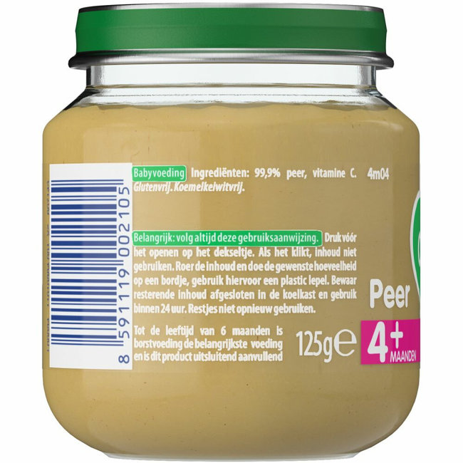Olvarit - 1e Fruithapje - Peer - 4 maanden - 125 gram