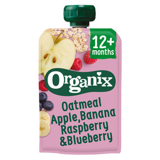 Organix Organix - Knijpfruit - Havermout, Appel, Banaan, Framboos & Bosbes - 12+ maanden - 100 gram