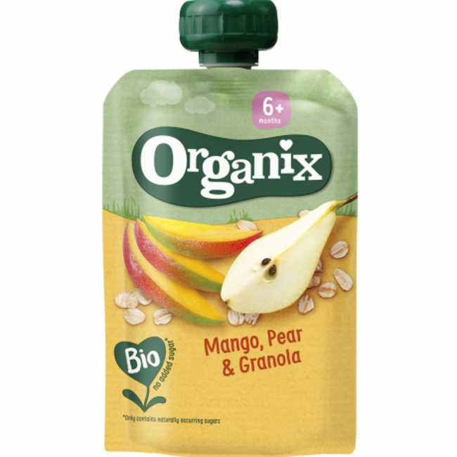 Organix - Knijpfruit - Mango, Peer, Granola - 6+ maanden - 100 gram