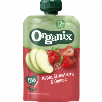 Organix Organix - Knijpfruit - Appel, Aardbei, Quinoa - 12+ maanden - 100 gram