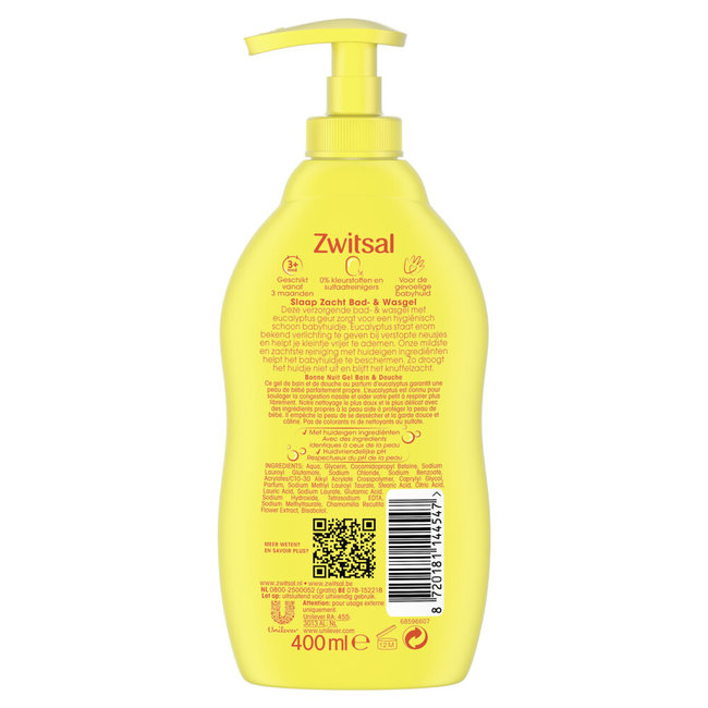 Zwitsal - Slaap Zacht - Bad & Wasgel - Eucalyptus - 400ml