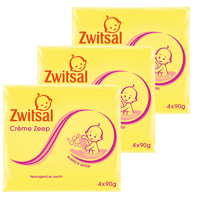 Zwitsal Zwitsal - Creme Zeep - 12 x 90g - Voordeelpack