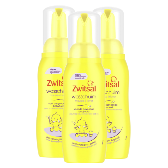 Zwitsal - Baby Wasschuim - 3 x 200ml  - Voordeelpack