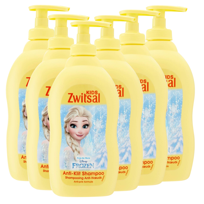 Zwitsal - Disney Frozen - Anti Klit Shampoo - 6 x 400ml - Voordeelverpakking
