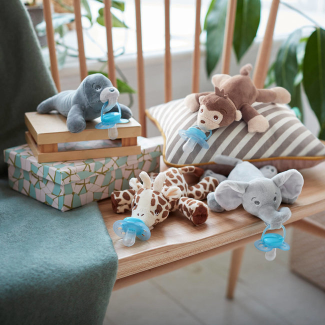 Philips Avent - Snuggle Knuffelspeen - Ultra Soft Olifant - 0/6 maanden