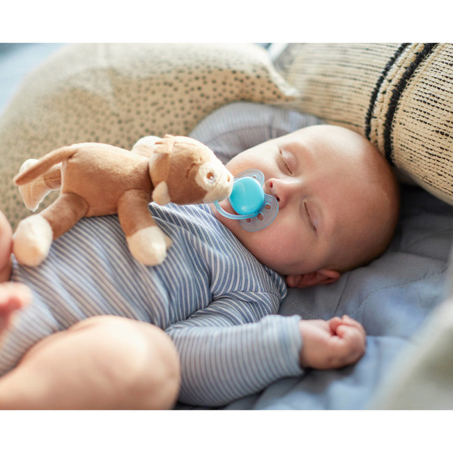 Philips Avent - Snuggle Knuffelspeen - Ultra Soft Aap - 0/6 maanden