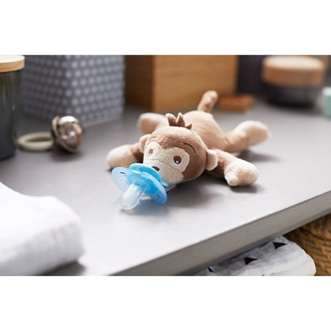 Philips Avent - Snuggle Knuffelspeen - Ultra Soft Aap - 0/6 maanden
