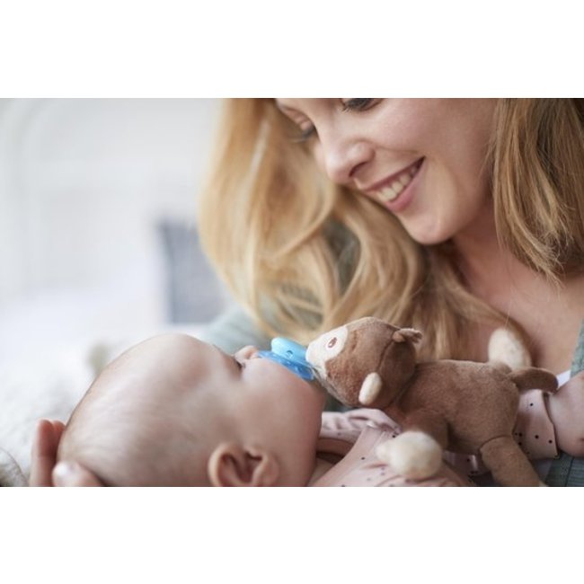 Philips Avent - Snuggle Knuffelspeen - Ultra Soft Aap - 0/6 maanden