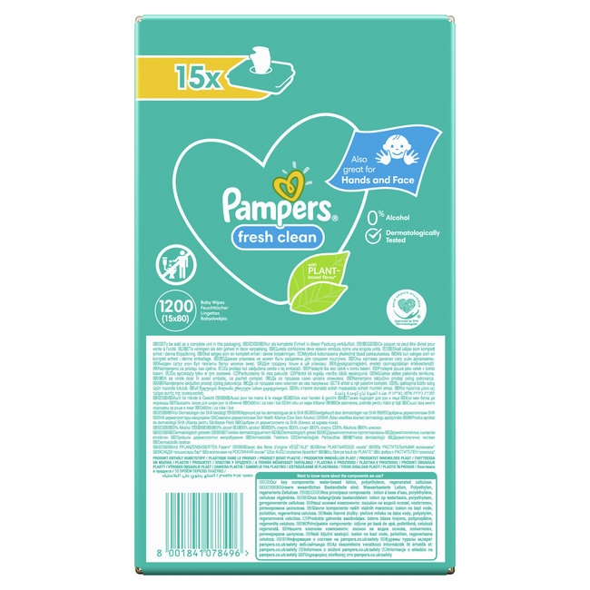 Pampers - Fresh Clean - Billendoekjes - 3600 doekjes - 45 x 80
