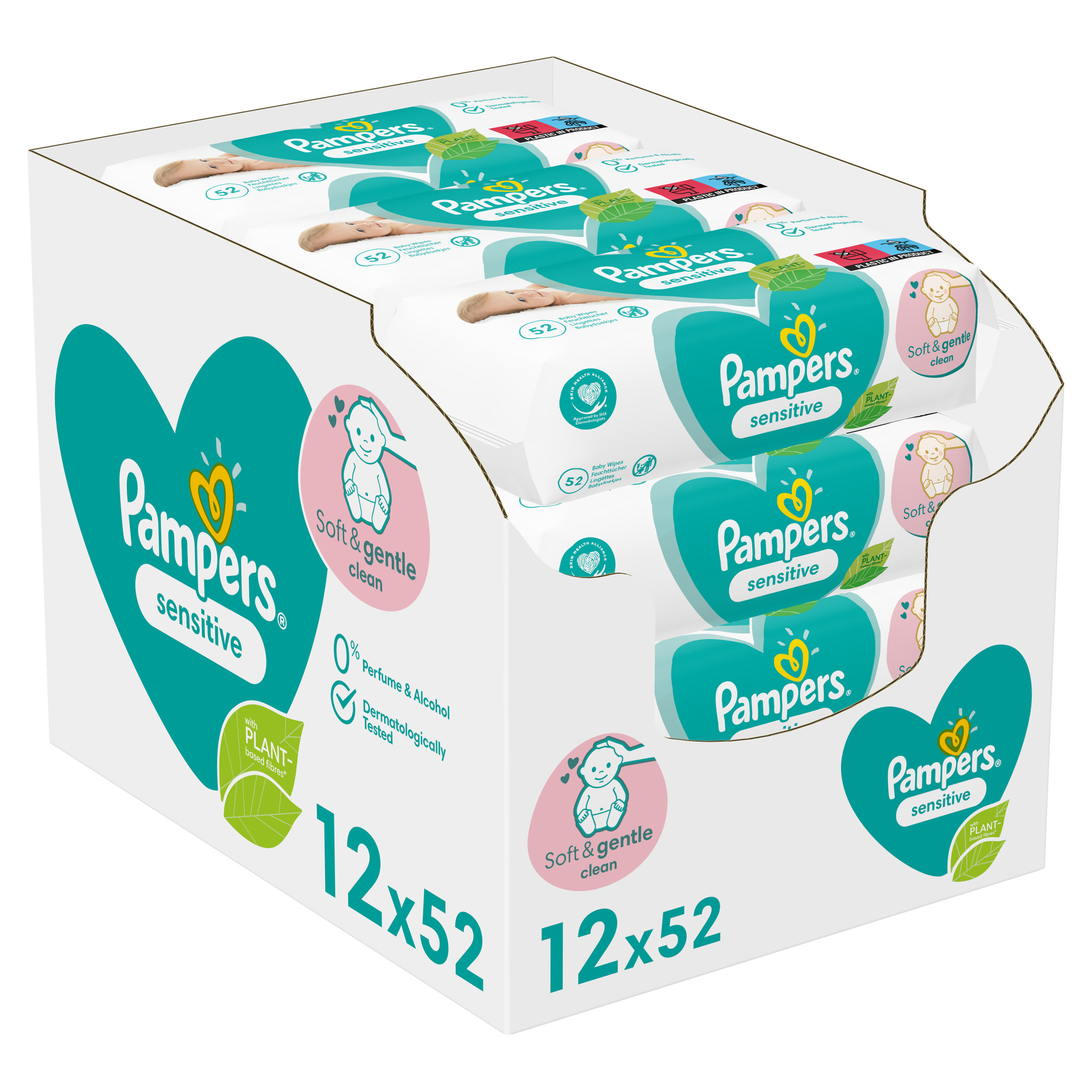auditie calorie Eigenlijk Pampers - Sensitive - Billendoekjes - 624 doekjes - 12 x 52 - Babydrogist.nl