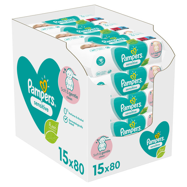 Pampers Pampers - Sensitive - Billendoekjes - 1200 doekjes - 15 x 80