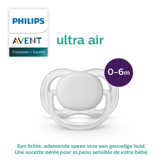 Philips Avent - I Love Mama -  Ultra Air Fopspeen - 0/6 mnd - Blauw