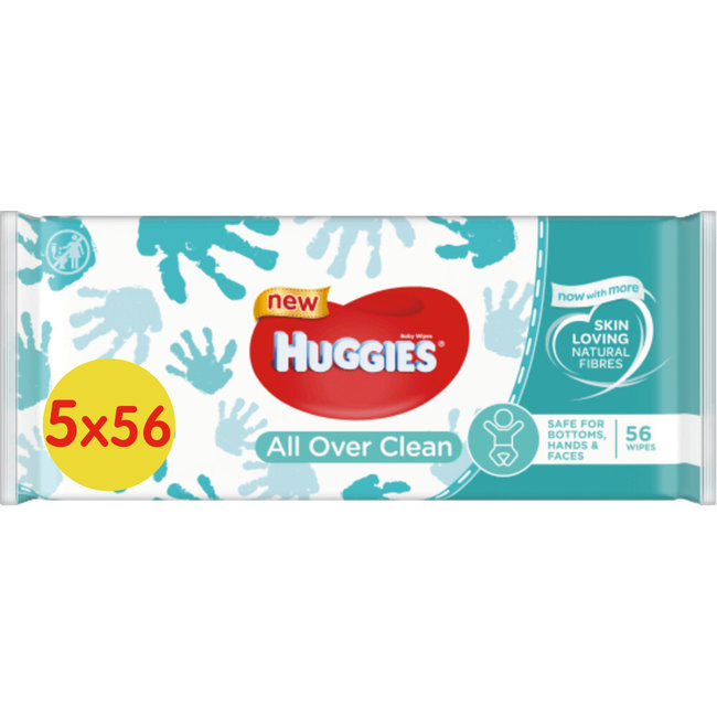 Huggies - Billendoekjes - All Over Clean - 5 x 56 - 280 stuks