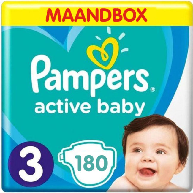 Pampers - Active Baby Dry - Maat 3 - Maandbox - 180 luiers