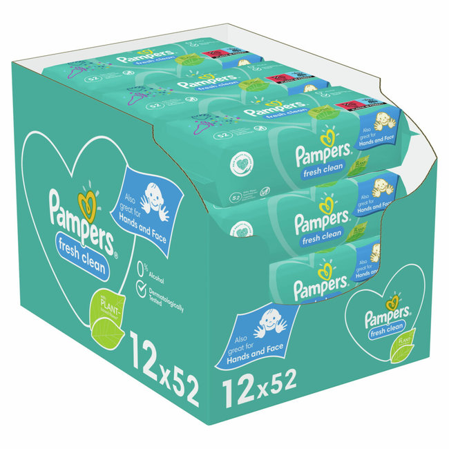 Pampers Pampers - Fresh Clean - Billendoekjes - 624 doekjes - 12 x 52