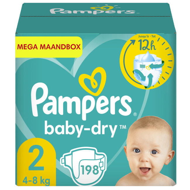 Pampers - Active Baby Dry - Maat 2 - Mega Maandbox - 198 luiers