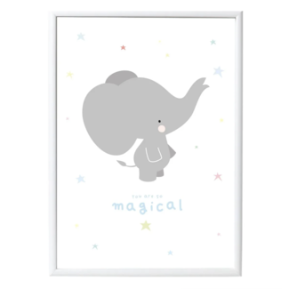 Little Lovely Company LLC - Poster - Olifant - Perfect voor in de babykamer