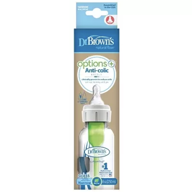 Dr Browns - Options+ Anti Koliek - Smalle Halsfles - Glas - 250ml