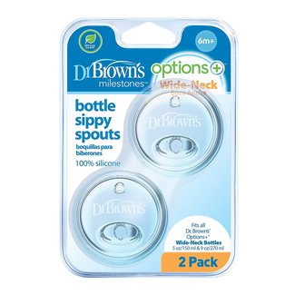 Dr. Brown Dr. Brown's - Options+ - Anti Koliek - Sippy Spout - Voor Brede Halsfles - 2 Stuks