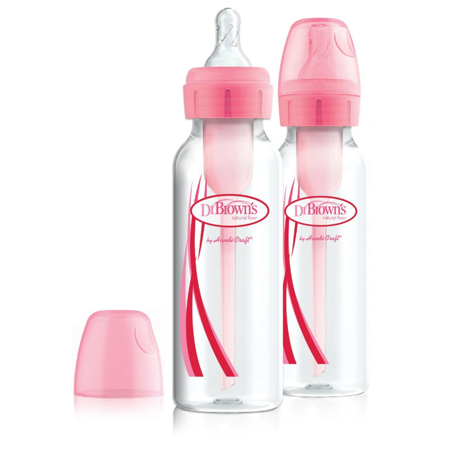 hoe motor Alaska Dr Browns - Options+ - Anti koliek - Smalle Hals Fles - Roze - 2 x 250ml -  Babydrogist.nl