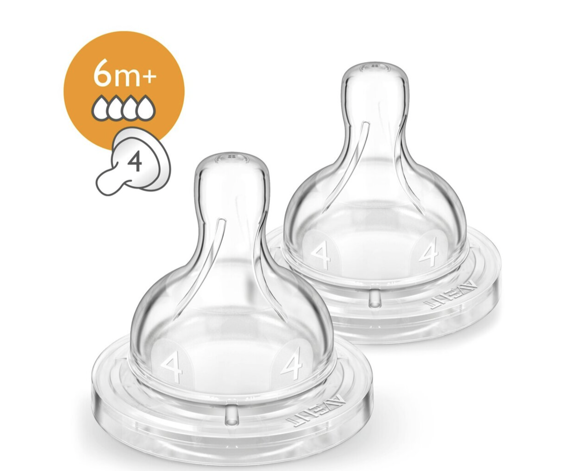 Philips Avent - Anti-Colic Snelle Flesspenen - 6+ maanden - 2 stuks - SCF634/27