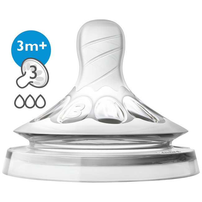 Philips Avent - Natural Flessenspeen - 3+ maanden - 2 stuks - SCF043/27