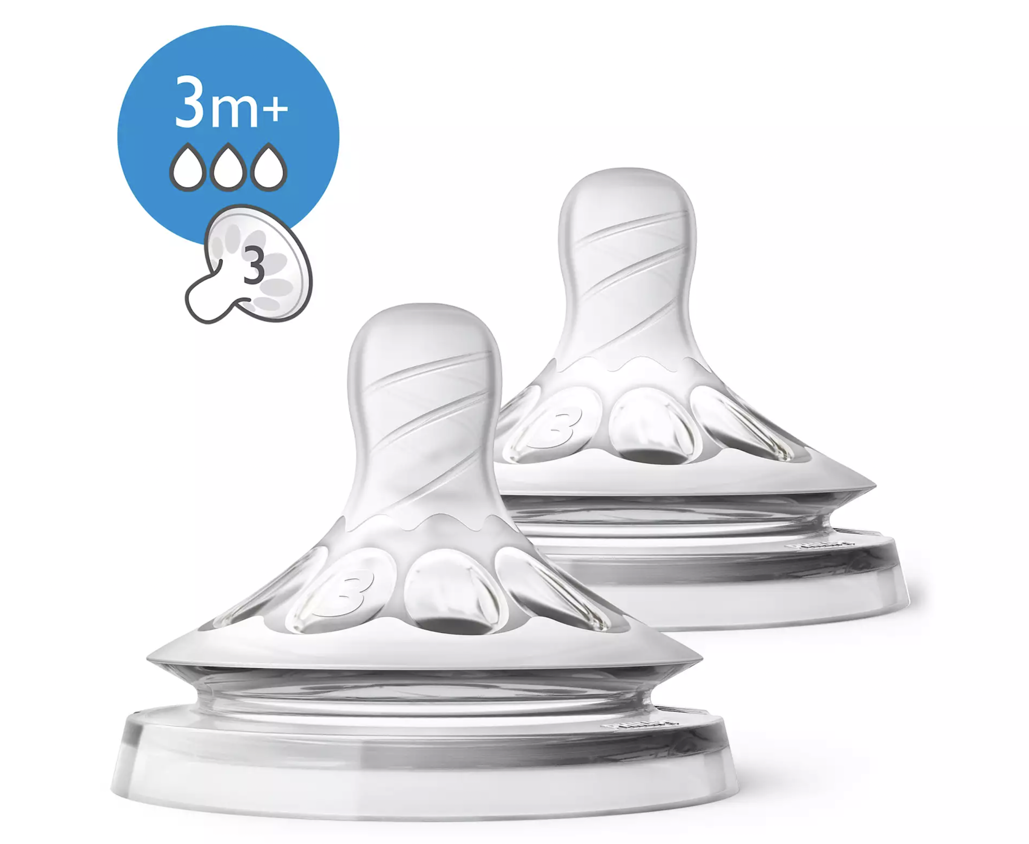 Philips Avent - Natural Flessenspeen - 3+ maanden - 2 stuks - SCF043/27