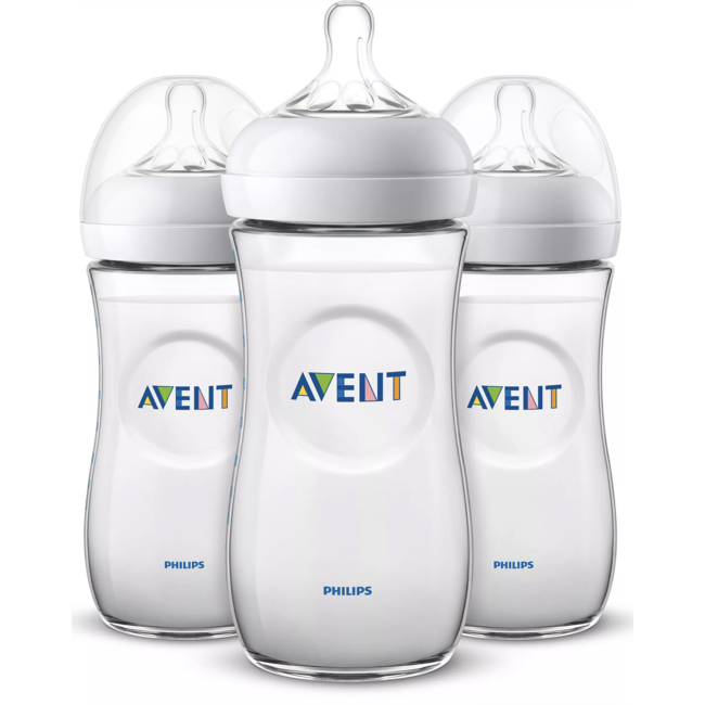 Avent - Natural Babyfles - Langzame Toevoer - maanden - 3 Stuks - SCF036/37 -