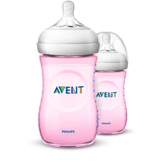 Philips Avent Philips Avent - Natural Babyfles - Langzame Toevoer - 1+ maanden - 2 stuks - Roze - SCF034/27