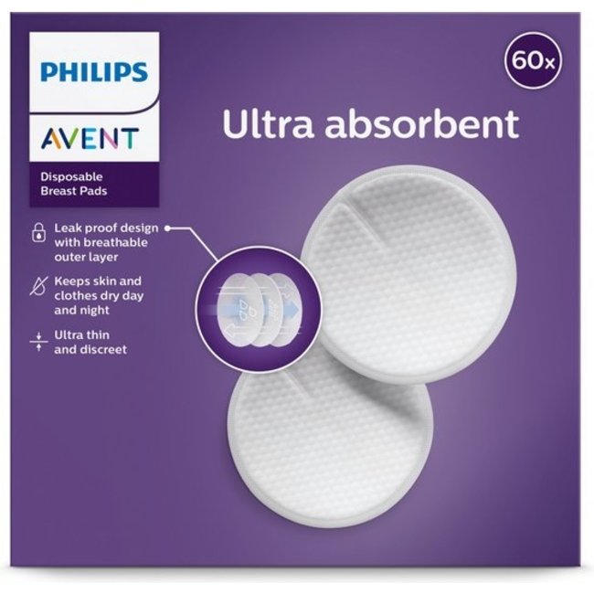 Philips Avent - Wegwerp Borstkompressen - 60 stuks - SCF254/21