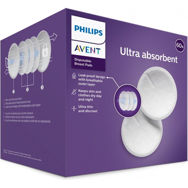 Philips Avent - Wegwerp Borstkompressen - 60 stuks - SCF254/21