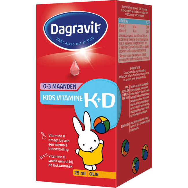 Dagravit - Kids Vitamine K+D - Olie - 0/3 maanden - 25ml