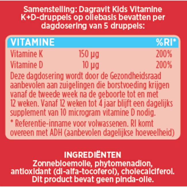 Dagravit - Kids Vitamine K+D - Olie - 0/3 maanden - 25ml