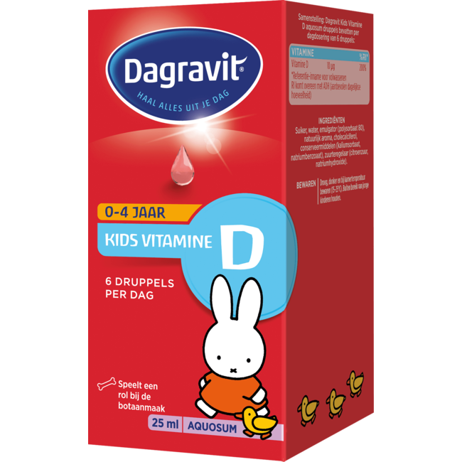 Dagravit - Kids Vitamine D - Aquosum Druppels - 0/4 jaar - 25ml