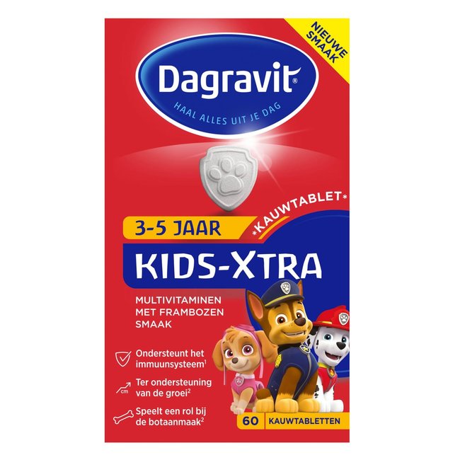 Dagravit Dagravit - Kids Extra Multivitaminen - Kauwtabletten - 3/5 jaar - 60 stuks