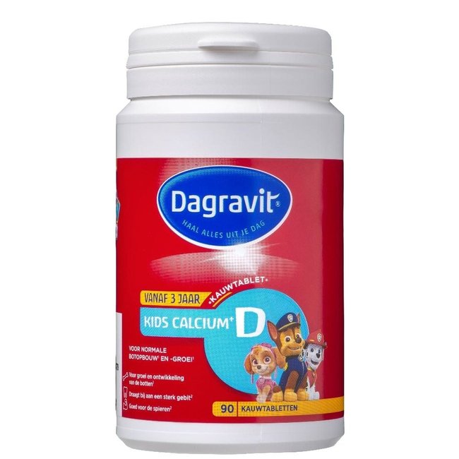 Dagravit - Kids Calcium+ D - Kauwtabletten - 3+ jaar - 90 stuks