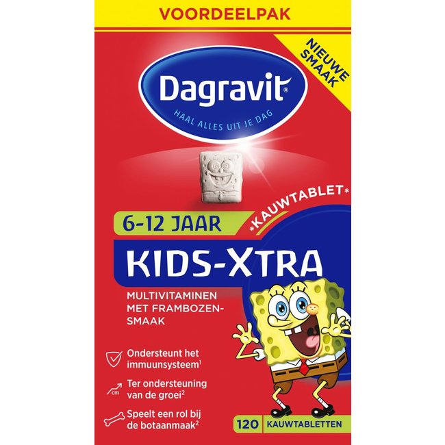 Dagravit Dagravit - Kids Extra Multivitaminen - Kauwtabletten - 6/12 jaar - 120 stuks