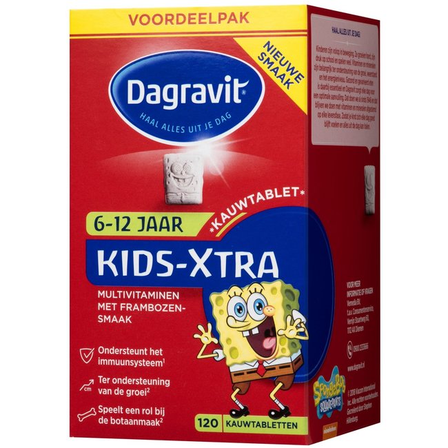 Dagravit - Kids Extra Multivitaminen - Kauwtabletten - 6/12 jaar - 120 stuks